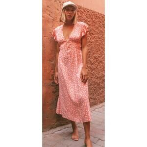 Billabong Pink Picnic Date Midi Dress